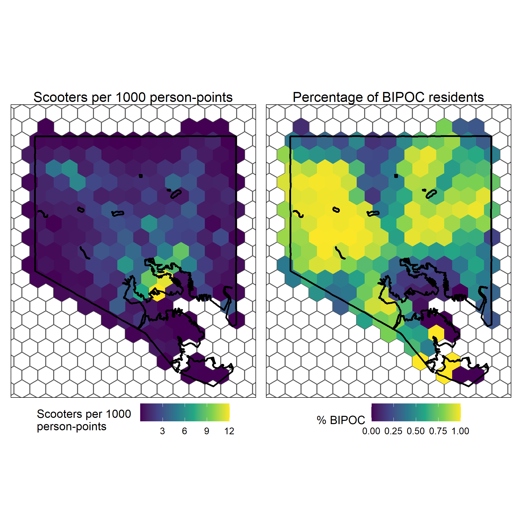 Scooter ridership and BIPOC residency